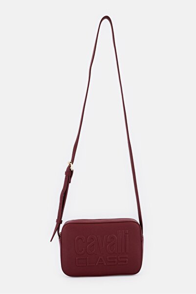 Cavalli Class Women Brand Logo Cross Body Bag, Maroon