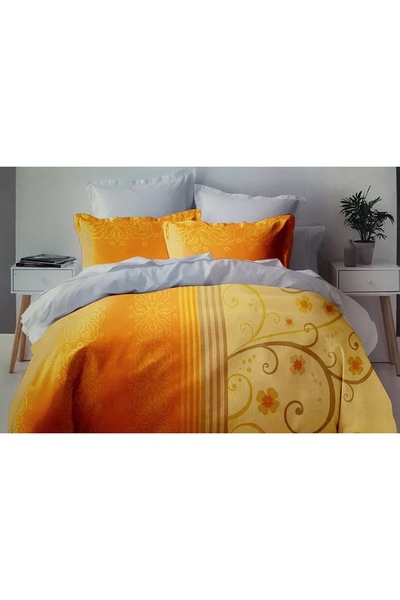 MILANO COLLECTION Set Lenjerie Pat Dublu 100% Bumbac 51209 C11 Yellow