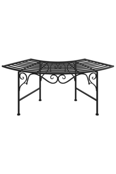 vidaxl Bancă de copac, negru, 113 cm, oțel