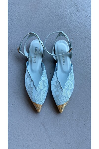 Eataly Shoes Icon Baby Blue Lace Ankle-Strap Ballerinas