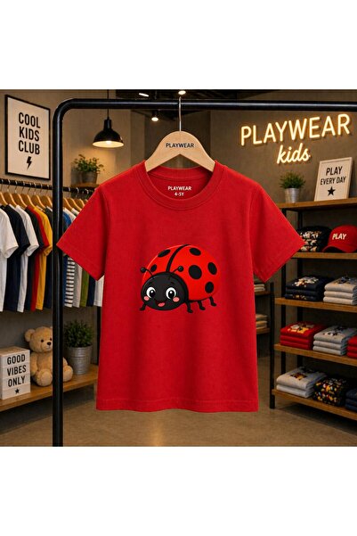 playwear Tricou unisex pentru copii 100% cu imprimeu Buburuza, pentru vârstel...
