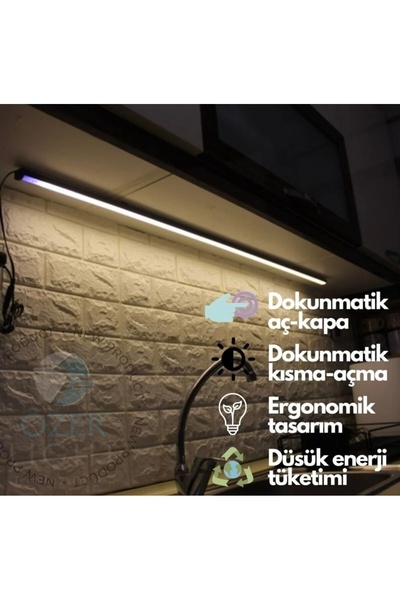 FKLIGHT Dokunmatik mutfak tezgah üstü Led Işık 120 cm dimli gün ışığı