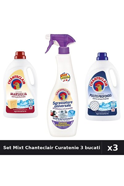 Chanteclair Set 3 Detergent Lichid Rufe 1575ml 35 Spalari - Marsilia, Mosc Al...