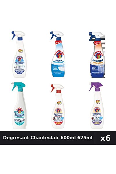 Chanteclair Set 6 Degresant Universal 600-625ml - 6 Arome, Anticalcar, Curatenie