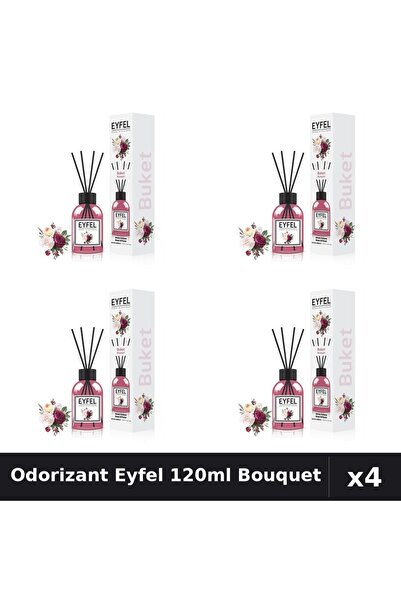 Eyfel Set 4 Odorizant Cameră cu Betișoare 120ml - Aroma Bouquet, Parfum Intens