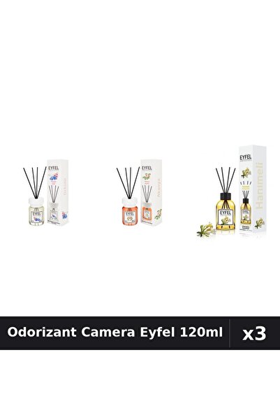 Eyfel Set 3 Odorizant Camera cu Betisoare - Orhidee, Acacia, Mana Maicii Domn...
