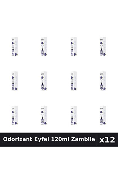 Eyfel Set 12 Odorizante Camera cu Betisoare - Aroma Zambile, Parfum Intens 120ml