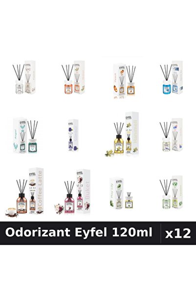 Eyfel Set 12 Odorizante Camera cu Betisoare - 12 Arome Asortate, 120ml