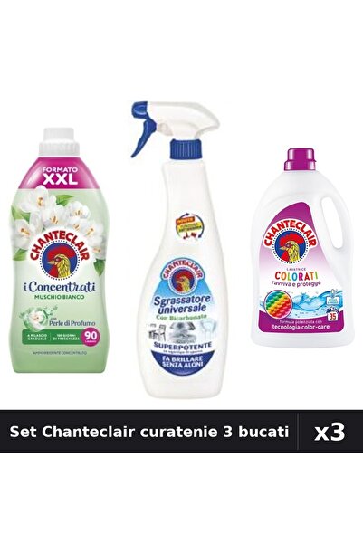 Chanteclair Set 3 Curatenie - Detergent 1575ml, Balsam 1800ml, Degresant 600ml