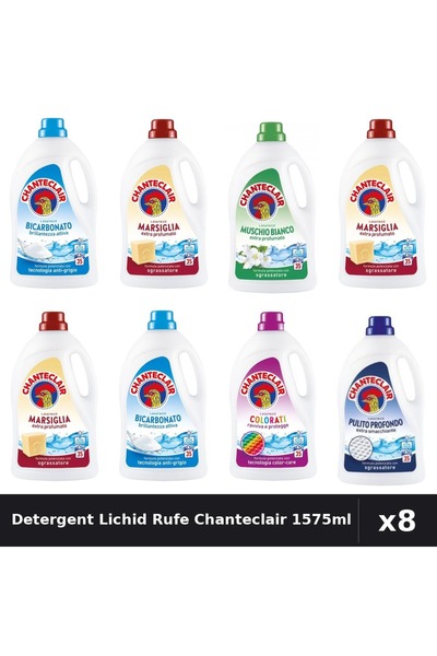 Chanteclair Set 8 Detergent Lichid Rufe 1575ml 35 Spalari - 5 Arome: Marsilia...