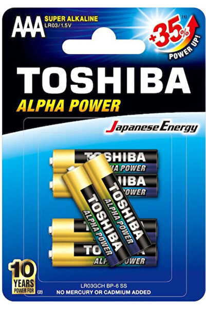 Toshiba 6 τεμάχια Αλκαλικές Μπαταρίες AAA Alpha Power 1.5V 00152667 Κωδικός: ...