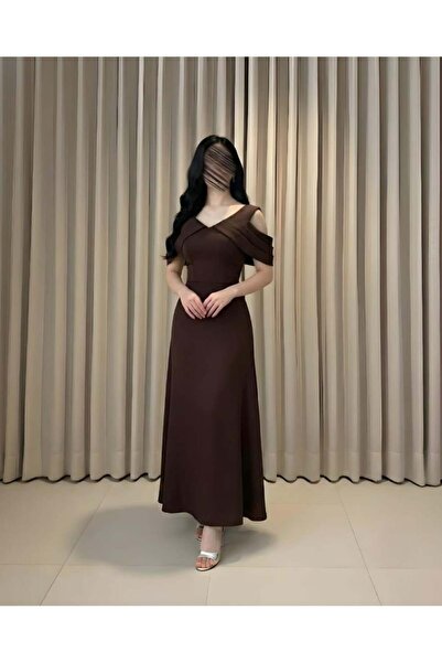 BASMA FASHION فستان بني ناعم انيق