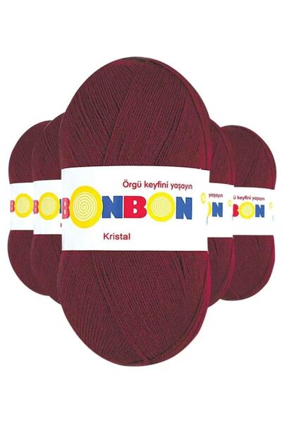 Generic Brand 5 Pieces of Crystal Hand Knitted Yarn Cord Burgundy 98220 - Bon...