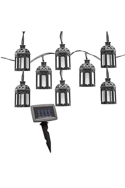 TodayShop Decorative LED Garland with 8 Oriental Lanterns - Warm White Light