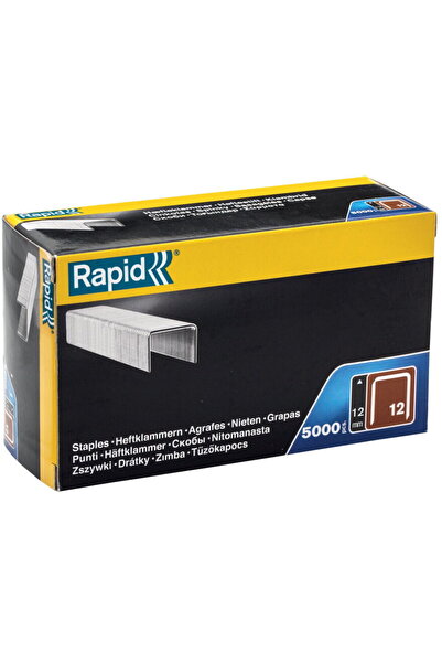 Rapid 40100520, set de 5000 de capse cu fir plat No. 12, 12 mm