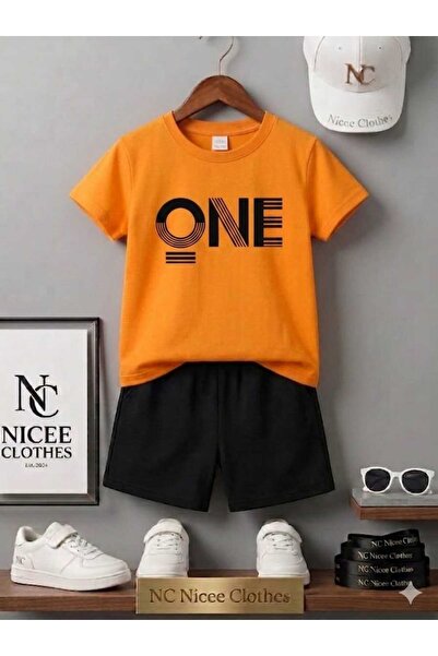 NC Nicee Clothes Summer Children's T-Shirt Shorts Unisex (Black One Print)