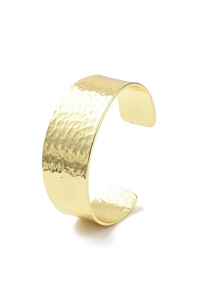 OEM Brățară cuff lată cu model gravat, placată cu aur 18K