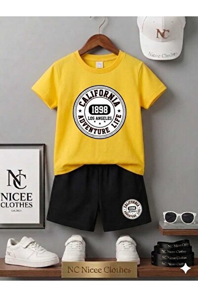 NC Nicee Clothes LETNJA DEČJA MAJICA I KRATKE HLAČE UNISEKS (OVALNI KALIFORNI...