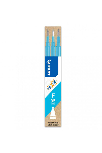 Pilot Rezervă de pix roller FRIXION albastru deschis 0.5mm, set de 3