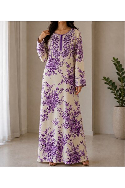 ASIAN Sahabat Jalabiya Elegant Jalabiya in Cotton Fabric with Floral Prints a...