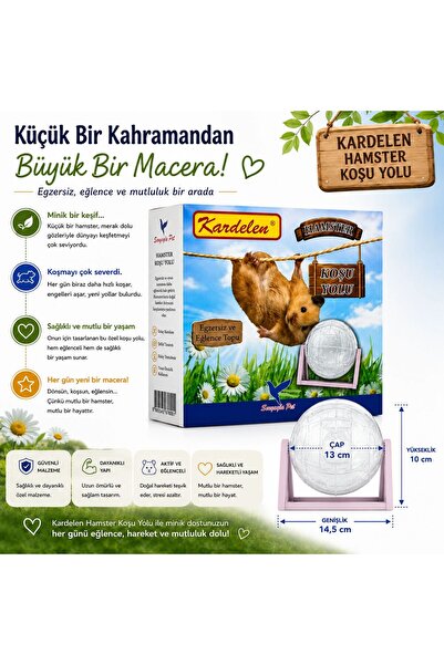 cdk Hamster Koşu Topu Şeffaf Egzersiz ve Oyun Topu 13 cm