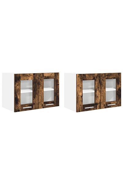 vidaxl Wall cabinet with 2 doors Smoked oak 60 x 31 x 40 cm