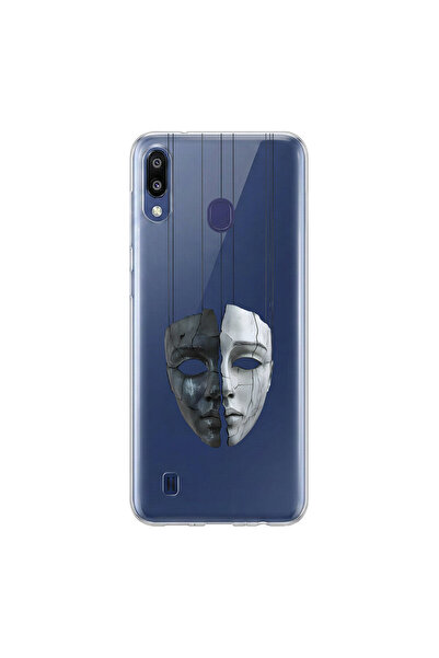 Samsung Galaxy M10S Uyumlu Estetik Yüz 7 Tasarımlı Şeffaf Kılıf