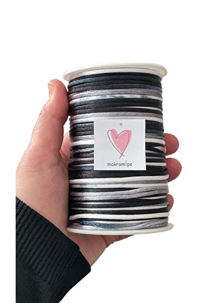 Makromİps 2 mm thick floss thread 1 bobine (100 yrd) ebruli rainbow multicolo...