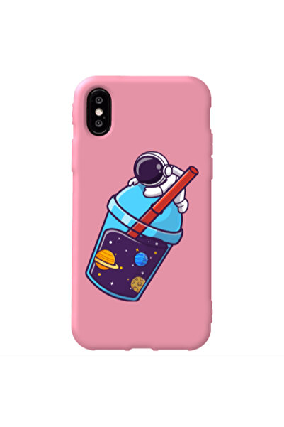 Other Apple iPhone Xs Longing in space Pink Colored Silicone TPU Θήκη