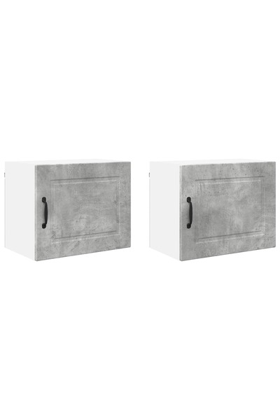 vidaxl Dulap de bucătărie cu raft 2 pcs Gri din beton 50 x 31 x 40 cm