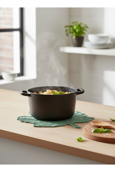 Stork Heat-Resistant Silicone Leaf Pattern Trivet - Non-Slip Pot and Pan Coas...