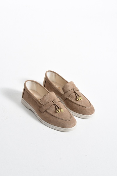 Macs Moda Women's Suede Loafer Shoes with Buckle Detail, Casual, Comfortable, Stylish Ballerinas