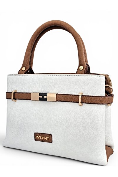 Evident White, Soft Textured, Double Compartment, Crossbody Strap, Small, Han...