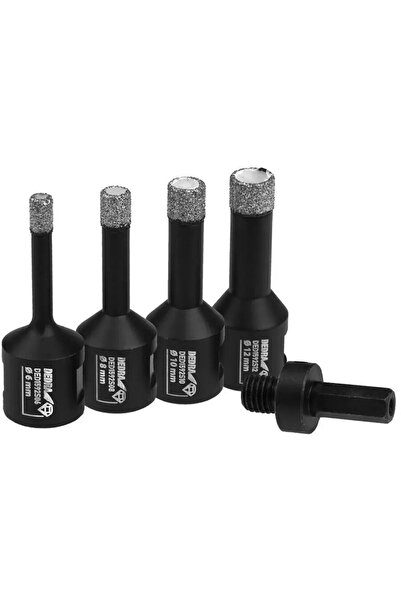 DEDRA EXIM Set de coroane diamante de 6,8,10,12mm, adaptor HEX