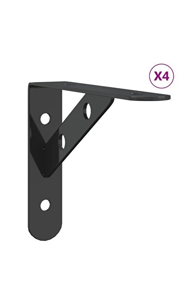 vidaxl Suporturi rafturi, 4 buc., 15x2,5x11,5 cm negru oțel inoxidabil