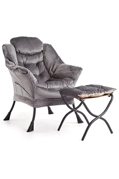 Garvee Velvet Lazy Lounge Chair with Armrests & Side Pocket
