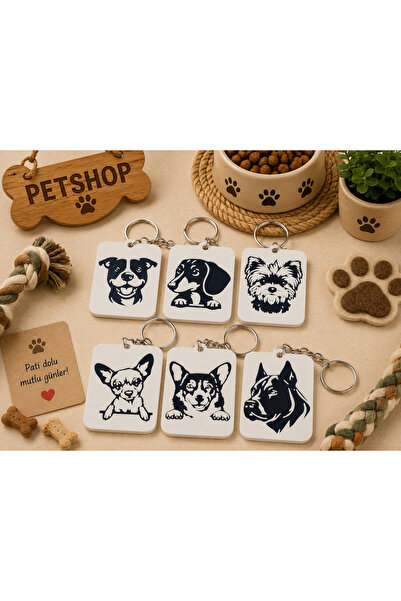 mutes 3D Dog Keychain Pack of 6-618
