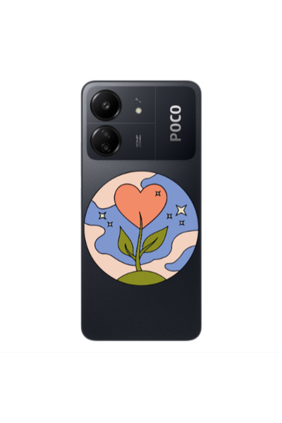 Other Xiaomi Poco C65 Hearted Flower Transparent Silicone TPU Θήκη