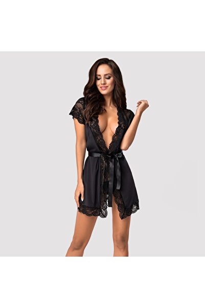 obsessive Lenjerie intimă mărimi mari – Robă OBS S/M Negru, S/M
