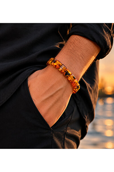 best bioenerji taş terapi Baltic Cube Form Amber Bracelet Certified – Natural...
