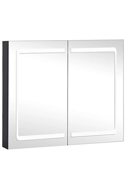 vidaxl Dulap de baie cu oglindă și LED, 80x12,2x68 cm