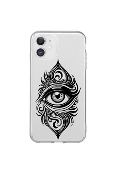 Other Apple iPhone 12 Mini Eye patterned drawing Transparent Silicone TPU Θήκη