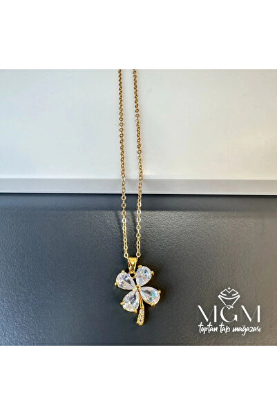 Marsilyan Nvdn- Ieg - Steel Zircon Stone Clover Necklace Iegrs-Nvdn1