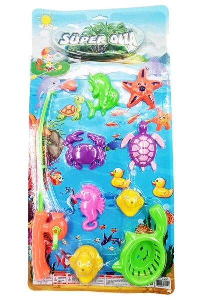Kayra Toy Magnetic Fishing Rod Fish Turtle Crab Seahorse Starfish Duck Catchi...