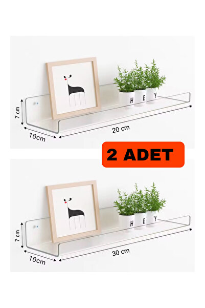 DKM Protect Şeffaf Pleksi Raf 20x10cm & 30x10cm Takı Oje Baharatlık Düzenleyi...