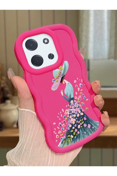 Hontinga Poco C85 Compatible Case Camera Protector Red Silicone Couple Phone ...