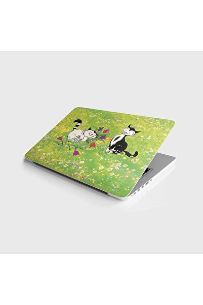 Yıldızan Terra Organik Laptop Notebook Pc Skin Sticker Flowers and Cat Terra ...