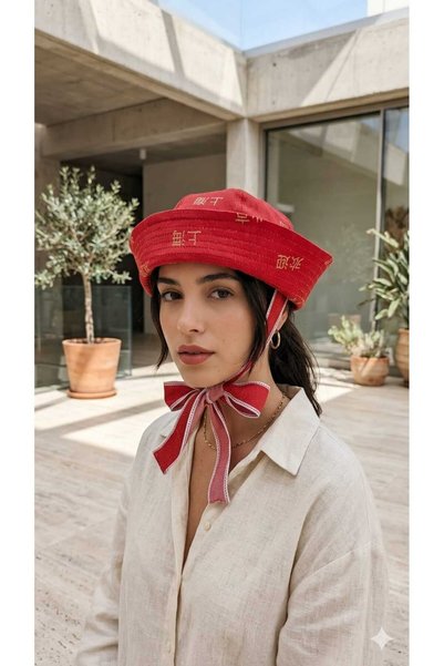 Handmade قبعة Betty Bands Red Pillbox Docker - قبعة عصرية على طراز مدينة البحارة