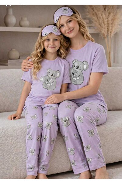 zahider anne kız pamuklu uyku bantlı yazlık kısa kollu pijama takımı ( tek ta...