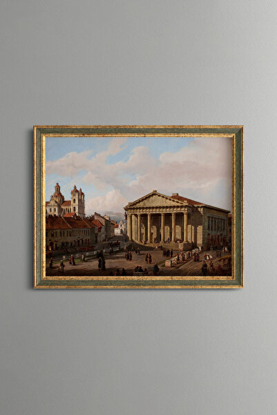 epiqart Historic European City - Vintage Patterned Frame - Slim Model